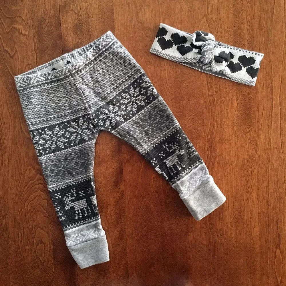 Boutique organic cotton fair isle set 3-6m